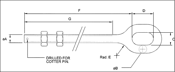 eyebolt to BS 529 Part 2 without collar Pattern 128