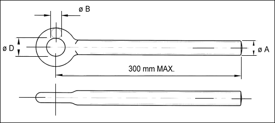sling rods to BS 3974 Part 1 with integral forged eye pattern 160
